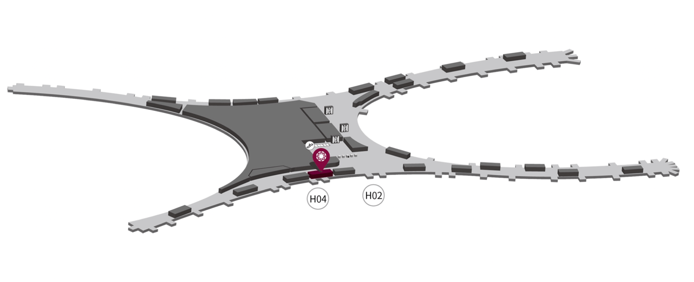 Map of Chongqing Airport highlighting the location of the Plaza Premium Lounge at Pier H Map of Chongqing Airport highlighting the location of the Plaza Premium Lounge at Pier H