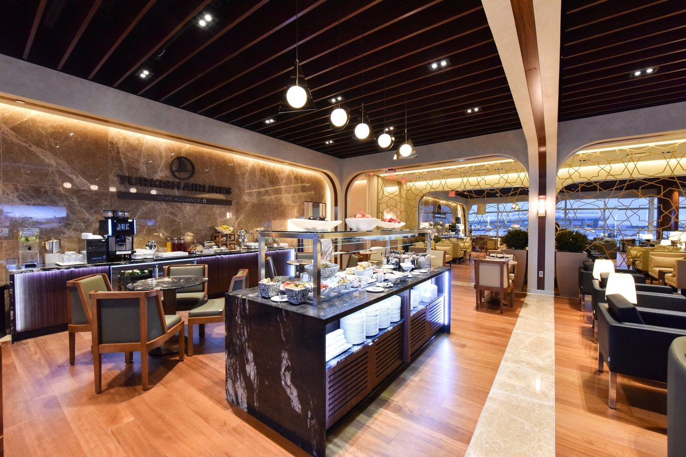 Guide to the Turkish Airlines Lounge at Dulles Airport, Washington D.C. Buffet area at the Turkish Airlines Lounge Washington Dulles