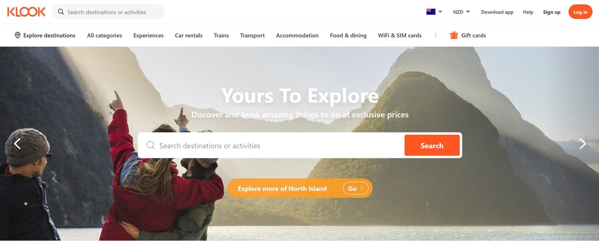 Klook Website Screenshot