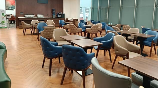 Dining area within AMD The Lounge Terminal 2 International
