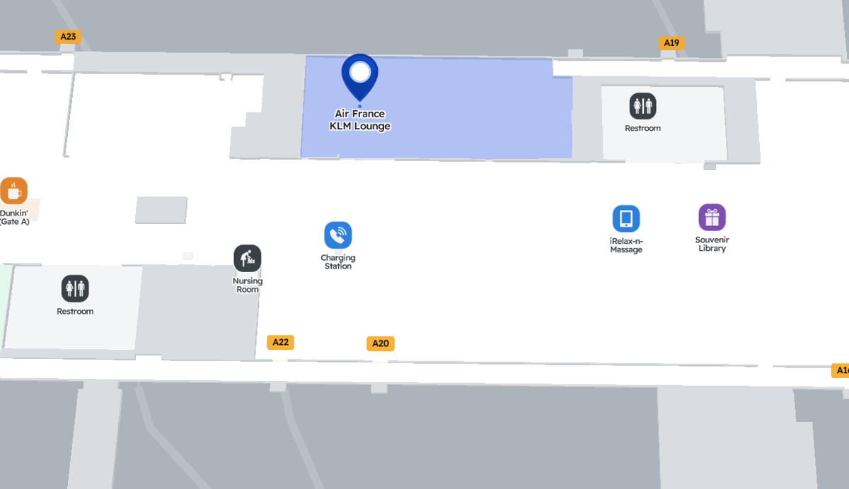 Air France Location Map at Dulles Airport