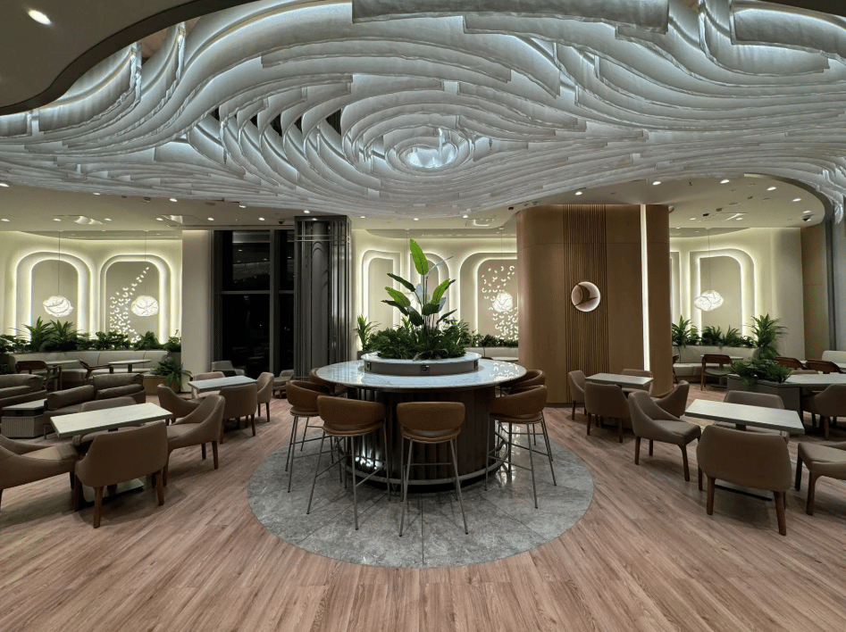 COV Turkish Airlines Lounge Internal Seating Areas and Roof Pattern