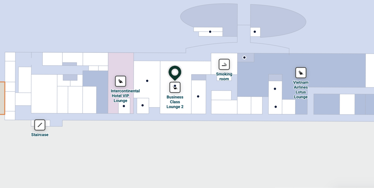 Map of Da Nang International Airport (DAD) highlighting the location of the Business Class C2 Lounge.