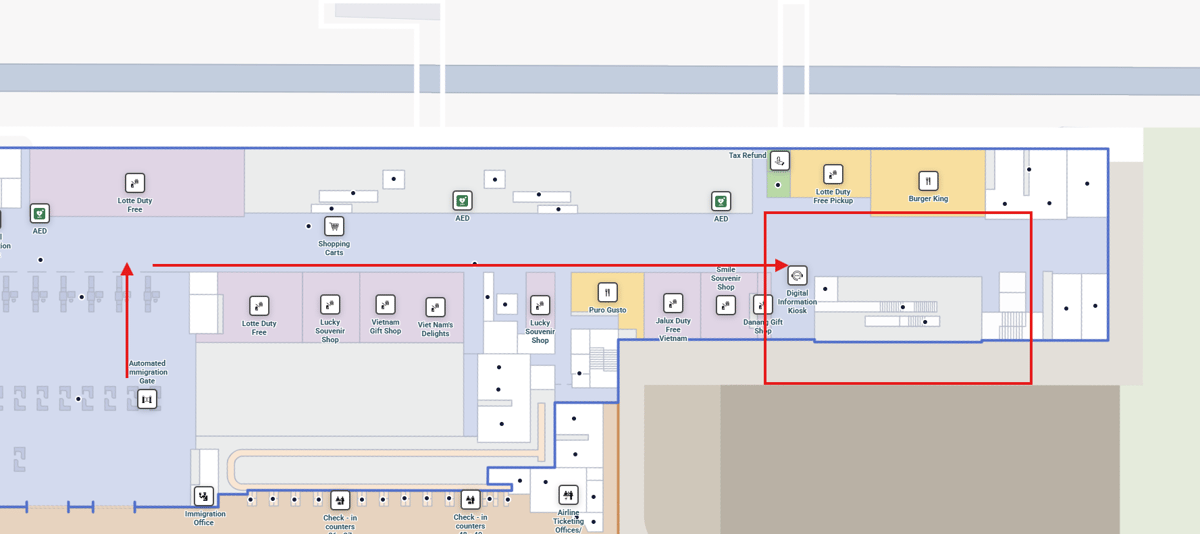 Vietnam Airlines Lotus Lounge T2 Location Map.png