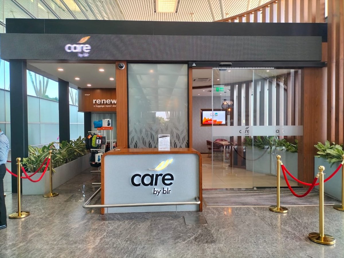 Entrance to the lounge at kerbside terminal 1, Bengaluru Airport.
