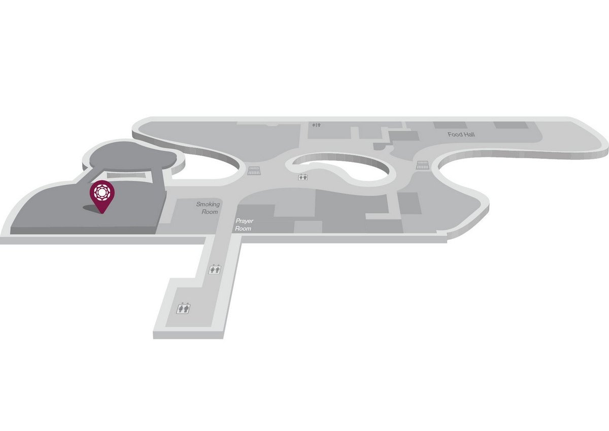 Map of terminal 4 Changi Airport SIN highlighting the location of the blossom lounge.