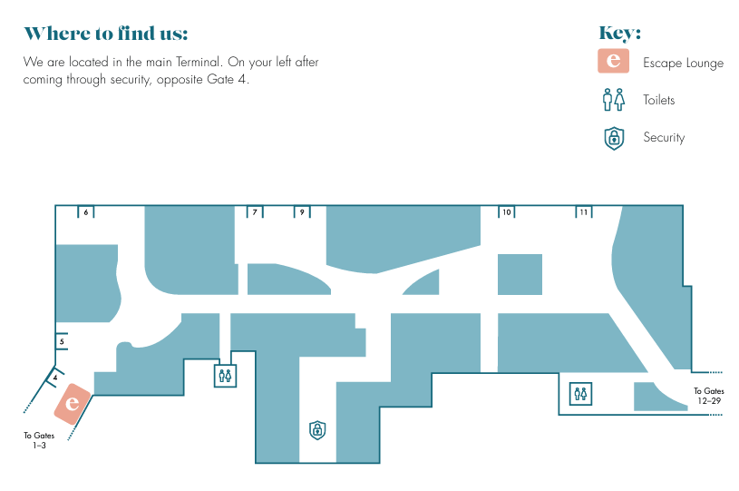 Edinburgh Airport Escape Lounge Location Map