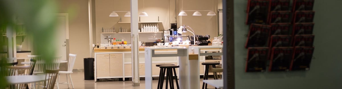 Kitchen buffet area of the T2 Pearl Lounge at Arlanda Airport.