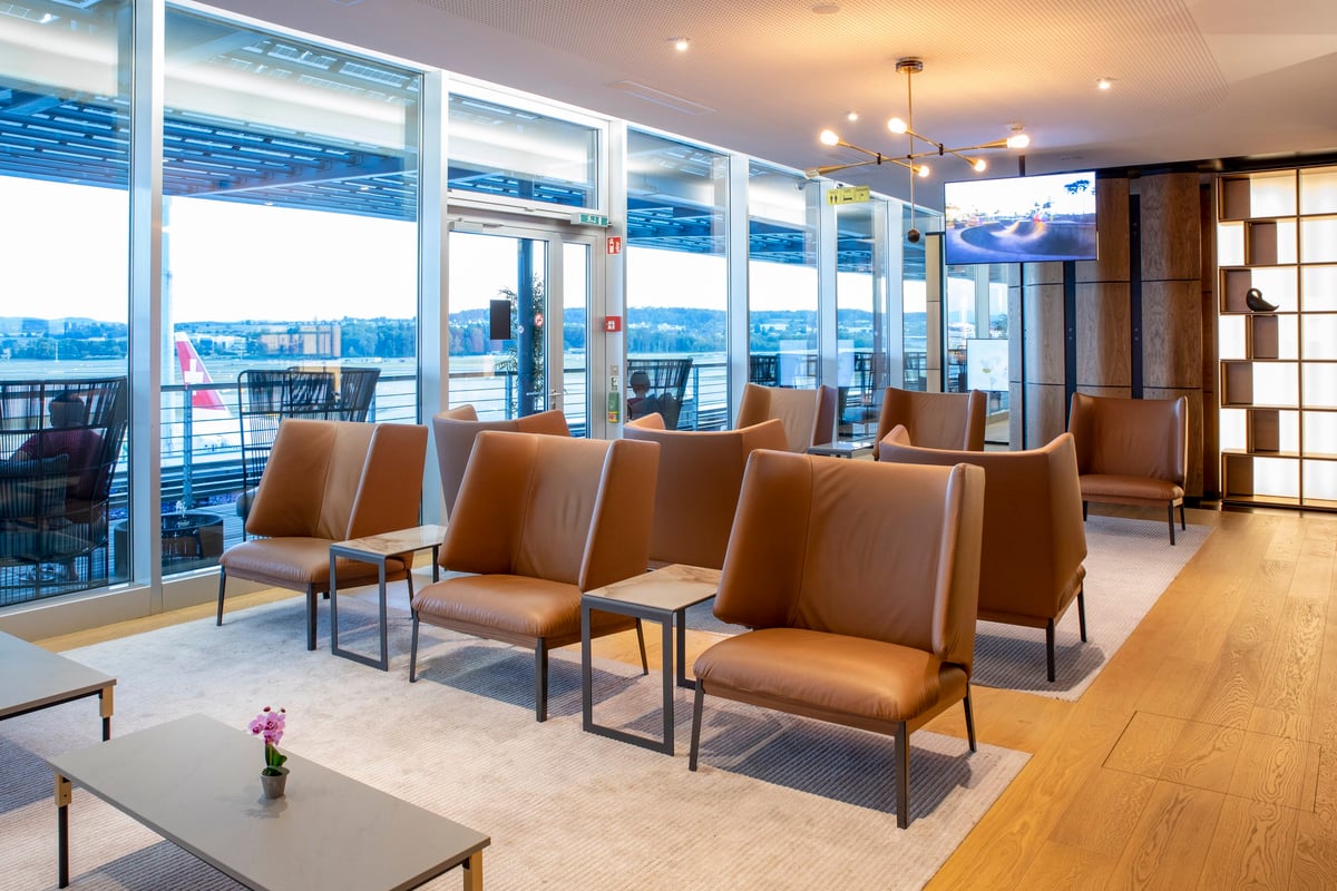Seating areas at Primeclass Lounge Zurich Airport