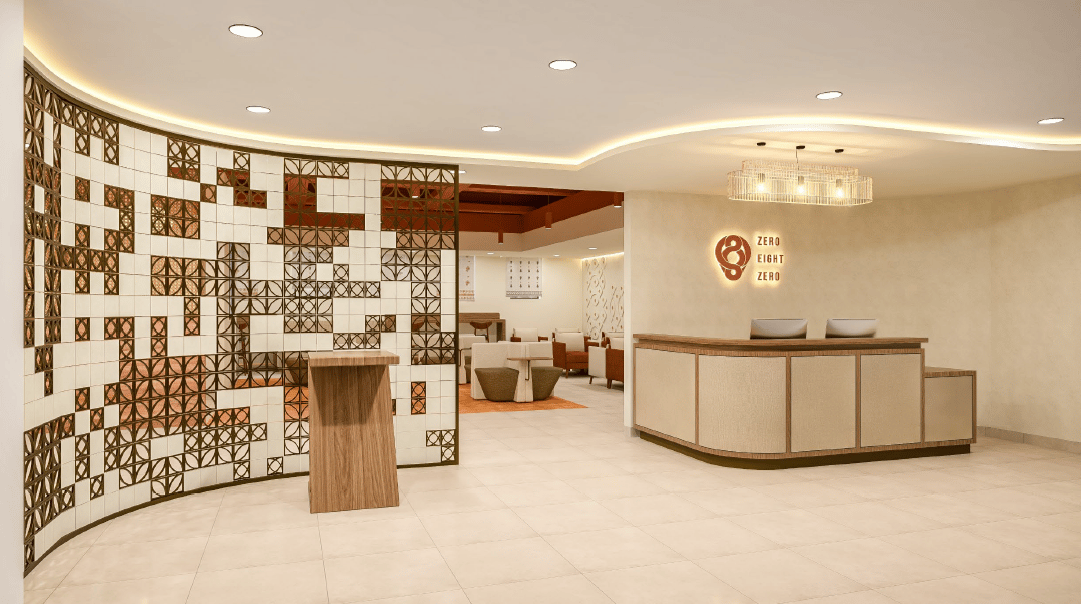 Welcome an entry area at Trichy Airport. O'vetra Domestic Lounge