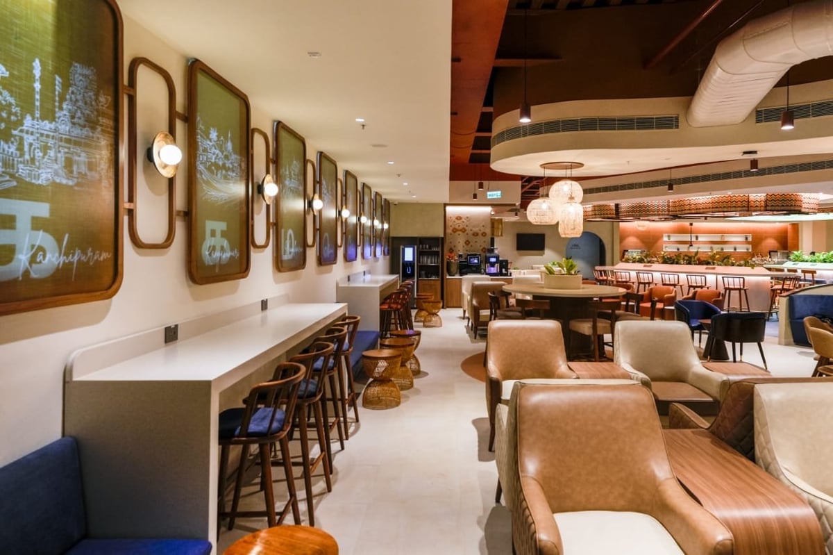 Seating and Bar Seating at O'Vetra Lounge Trichy Airport International Lounge