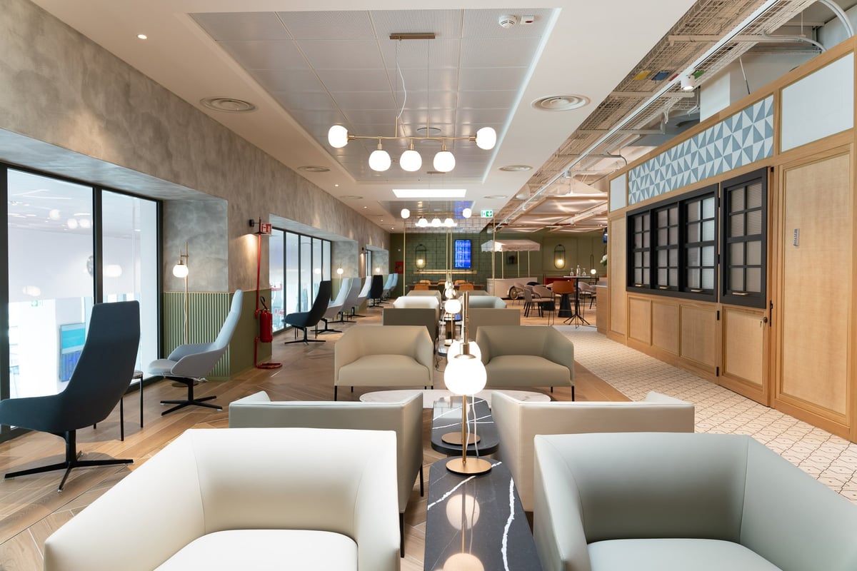 Seating options at Milan HelloSky Lounge
