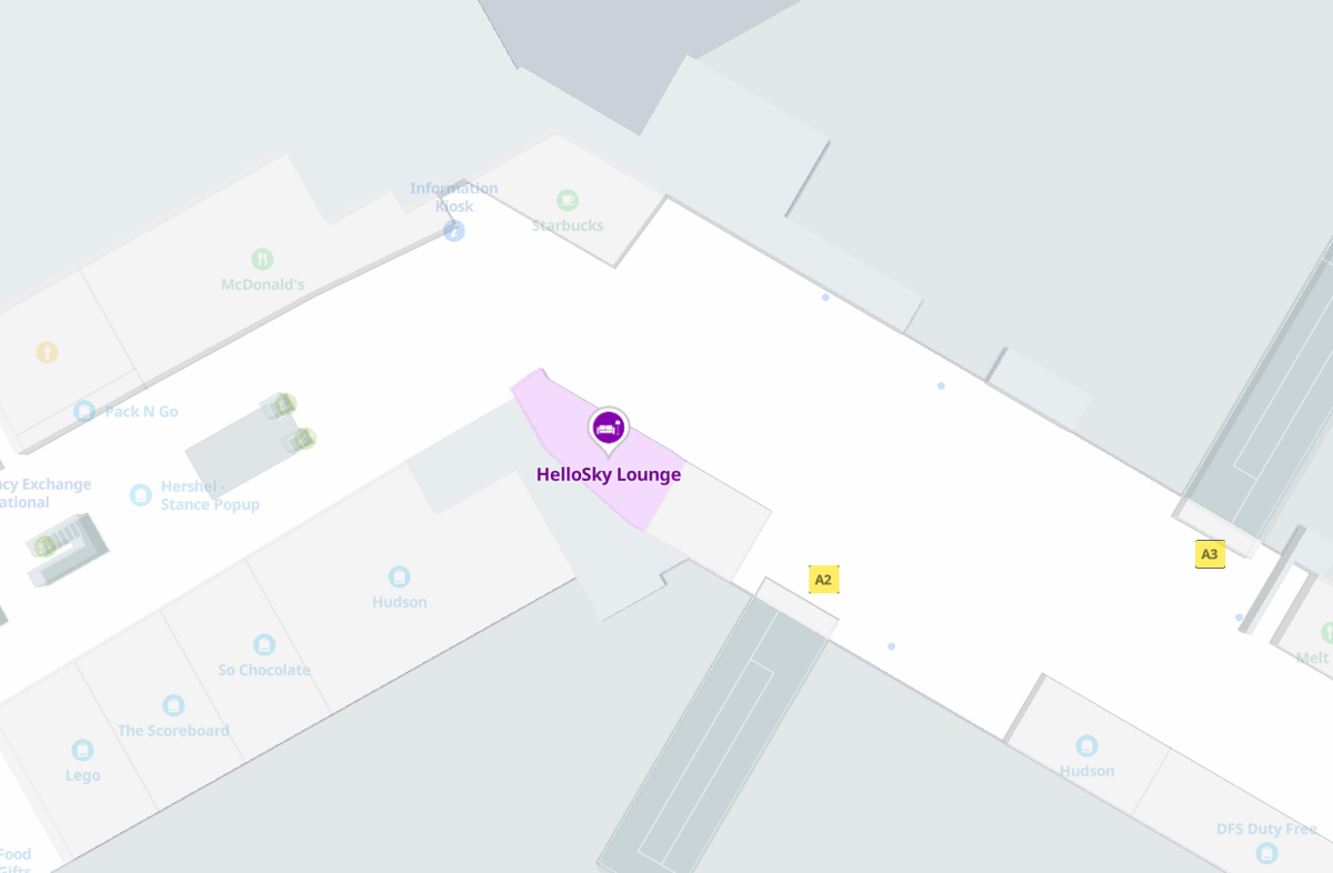 Map of HelloSky Lounge JFK Terminal 4