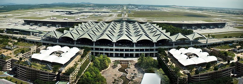 Aerial image of Kuala Lumpur International Airport Terminal 1.