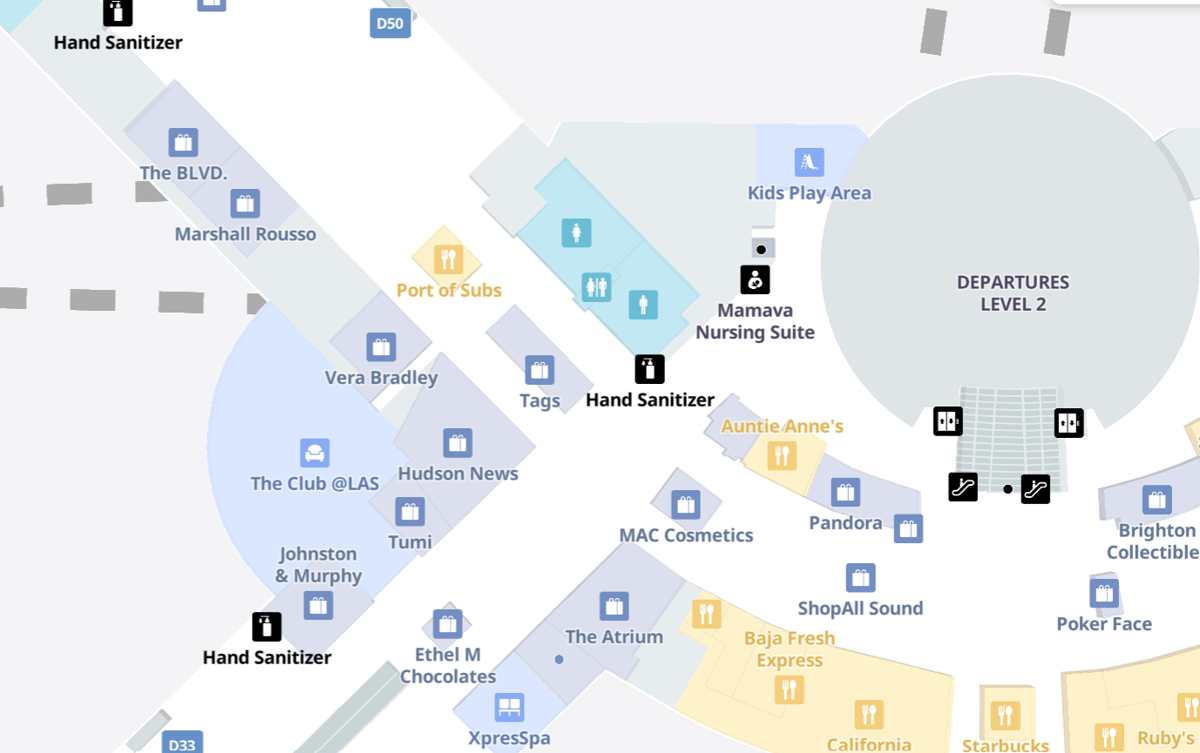 Map showing location of The Club LAS D Gates