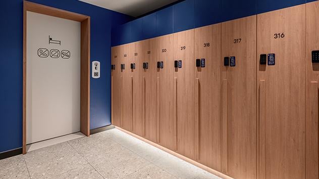 Luggage storage section at the Satellite Kepler Club at Kuala Lumpur Airport.