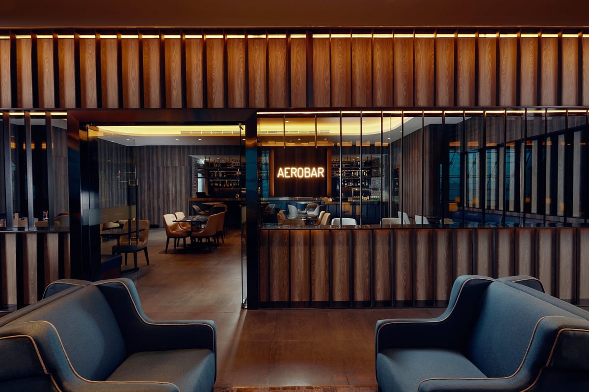 The Aerobar Area at the Plaza Premium Lounge Dubai (DXB)