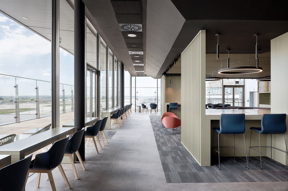 Table Seating along Window Edge at Paris Orly Primeclass Terminal 4
