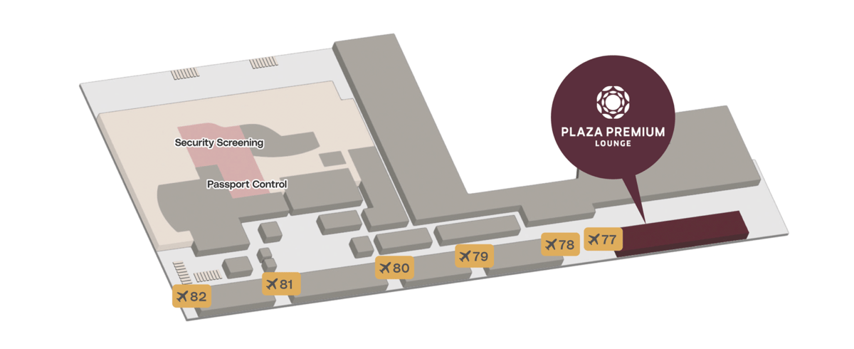 Map of Plaza Premium Lounge Location in Brisbane Airport.