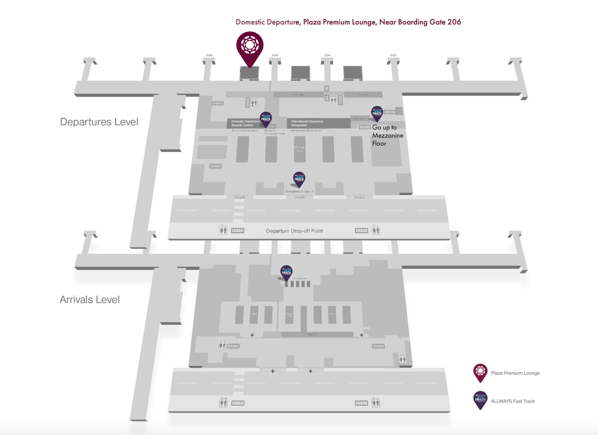 Map of Sabiha Gökçen International Airport with plaza premium lounge highlighted