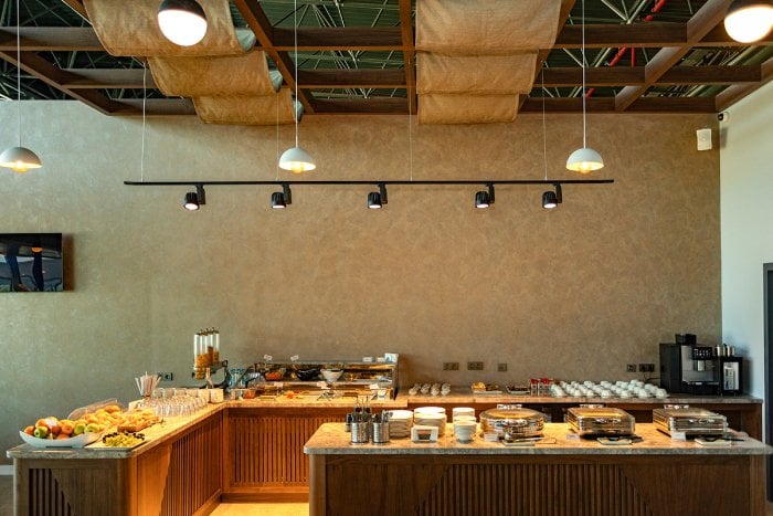 Food and Buffet Area at Primeclass Lounge Skopje International Airport