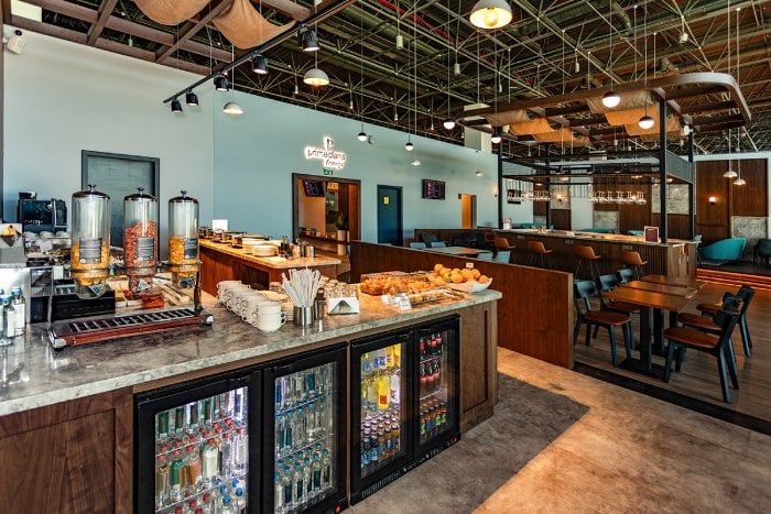 Food and Drink Buffet Area at Primeclass Lounge Skopje International Airport