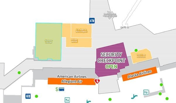 Map showing location of Aspire Lounge San Diego Airport