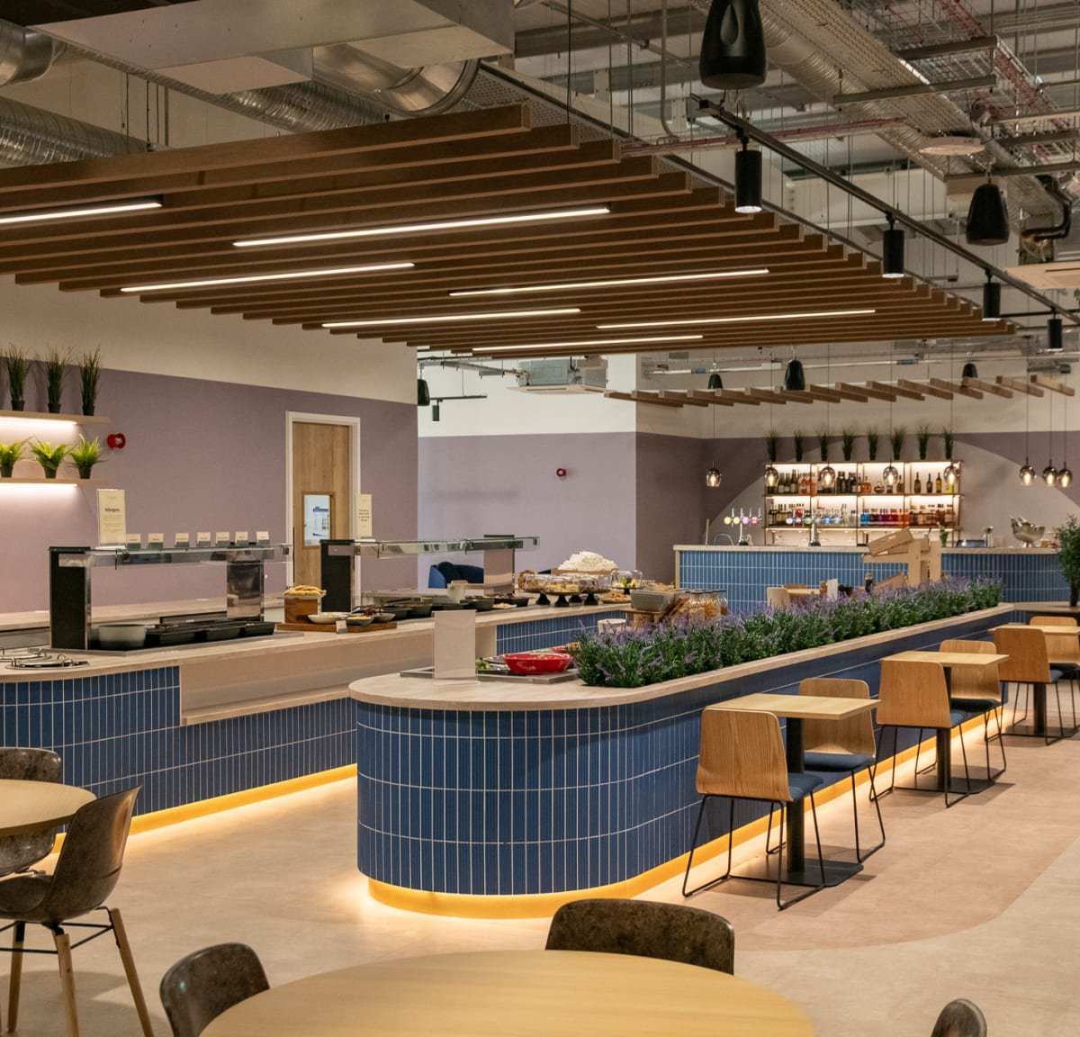 Buffet, Bar and Seating Area at Six Eight One Lounge Leeds Bradford Airport