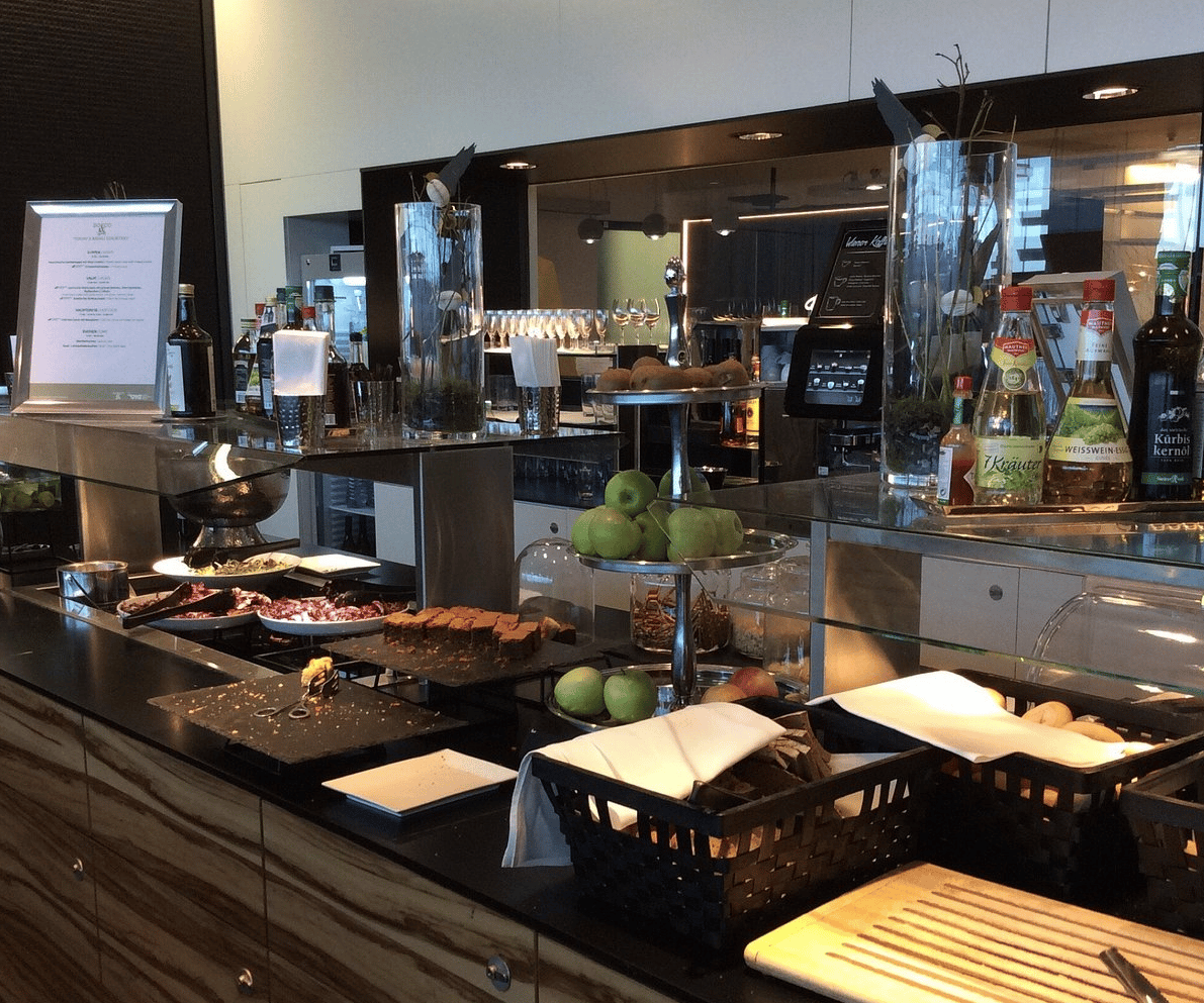 SKY Lounge Food and Beverage area at Vienna VIE International Airport
