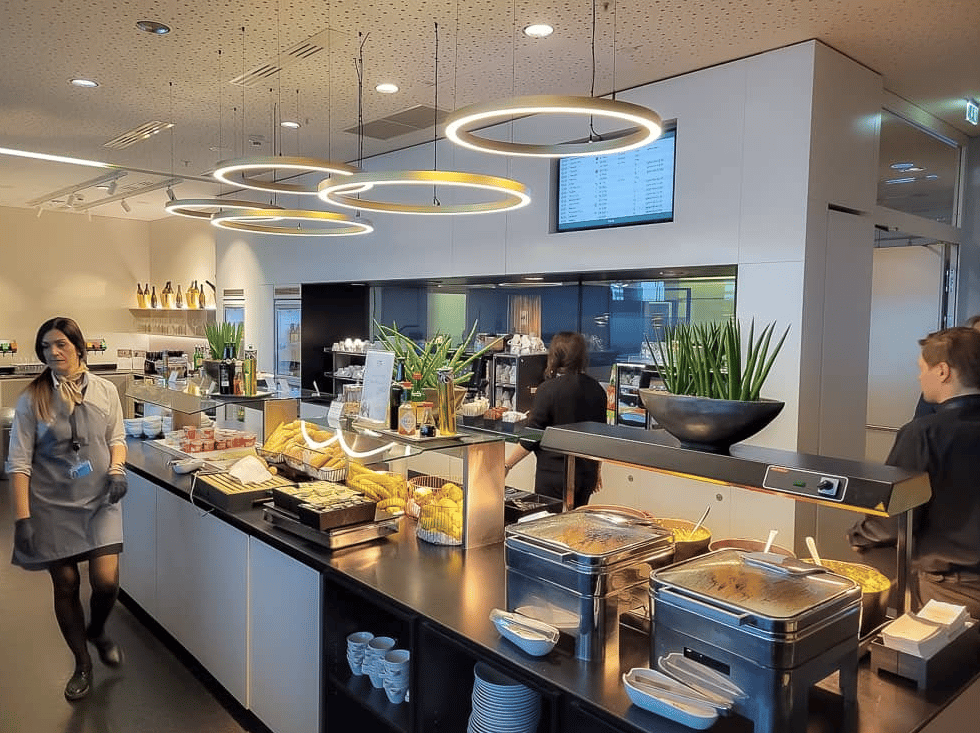 SKY Lounge Food and Beverage area at Vienna VIE International Airport