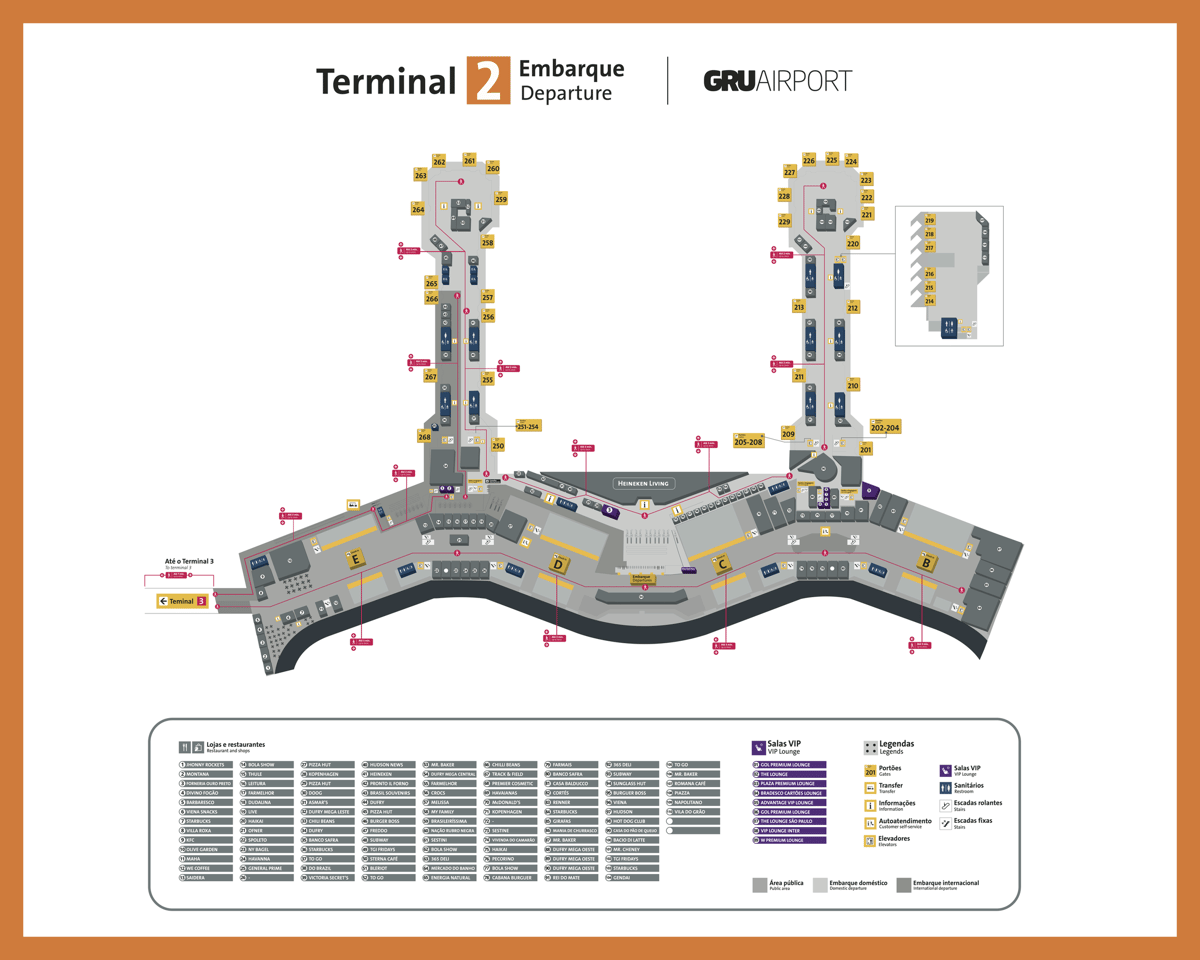 Map of terminal 2 São Paulo Guarulhos Airport .
