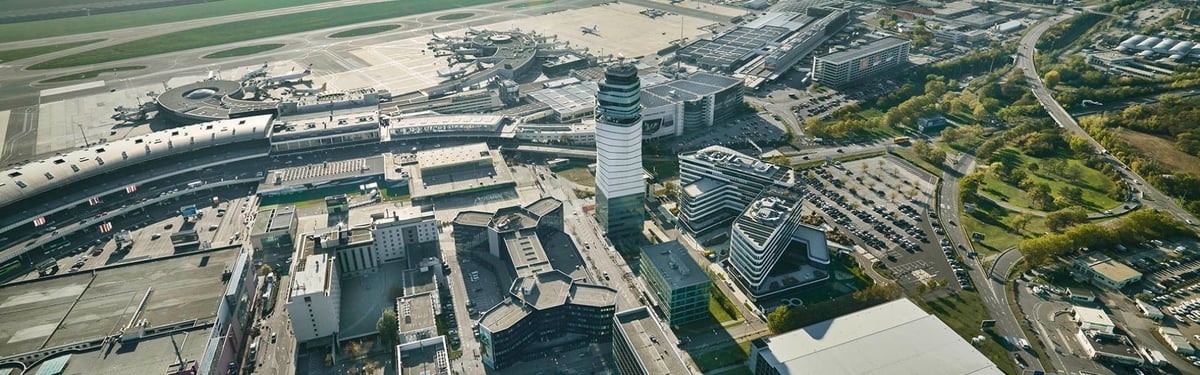 Aerial View of Vienna International Airport