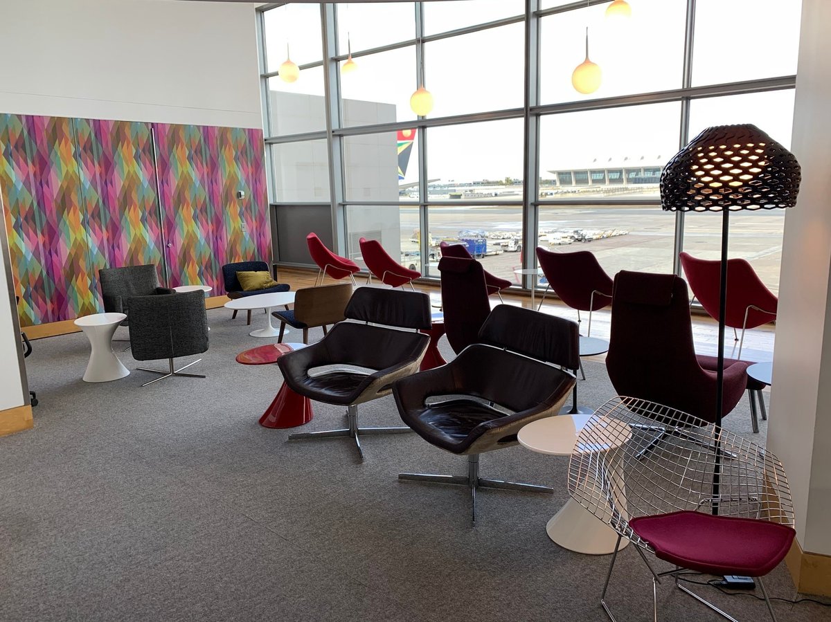 Seating at Virgin Atlantic Clubhouse Lounge IAD