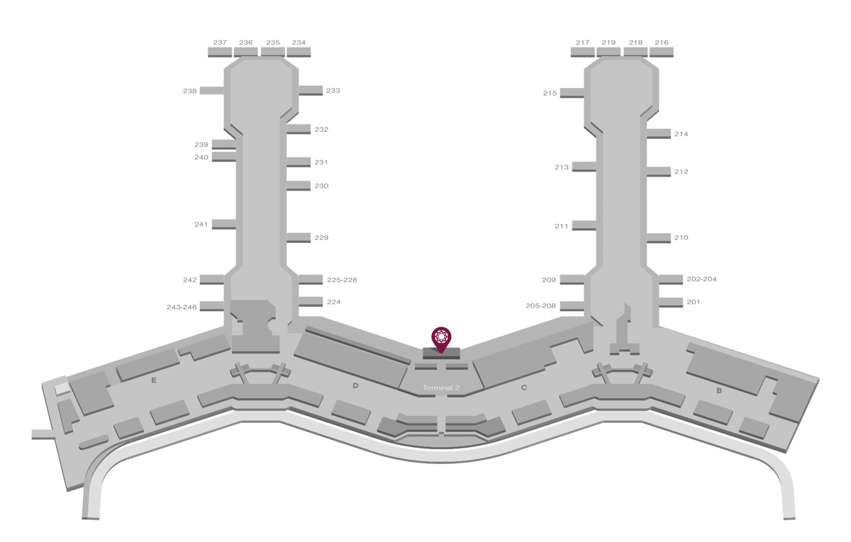 map of São Paulo Airport highlighting the terminal 2 domestic Plaza Premium Lounge location.