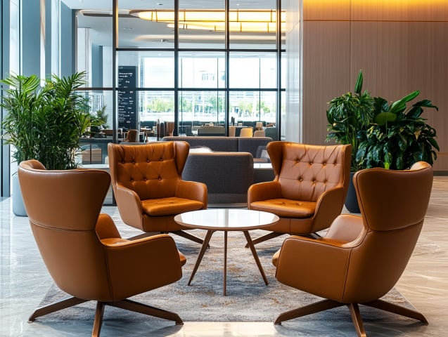 Stylish airport lounge