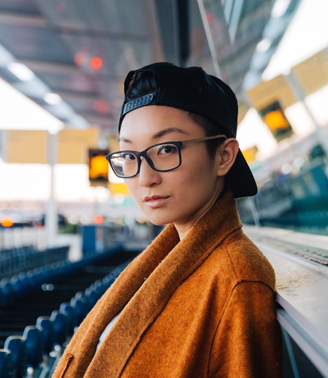 Woman standing at airport