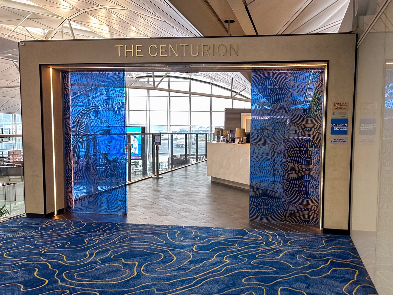 Centurion Lounge reception at HKG