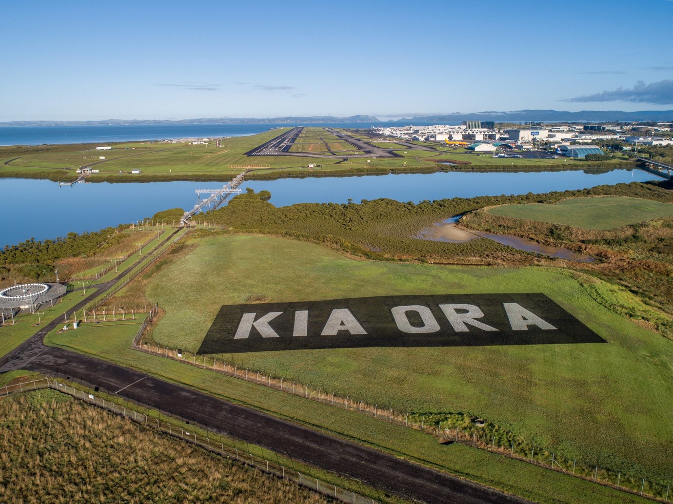 Kia Ora welcome sign at Auckland Airport Kia Ora welcome sign at Auckland Airport