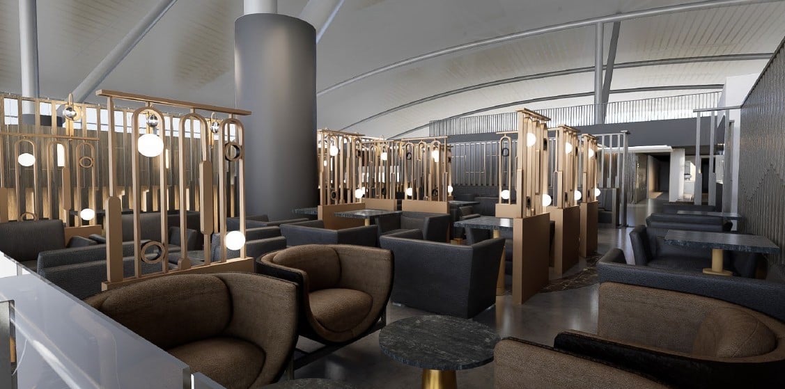 Luxurious seating area at Miracle First Class Lounge Satellite 1 Bangkok Suvarnabhumi Airport featuring plush armchairs, marble tables, and gold-accented lighting. Luxurious seating area at Miracle First Class Lounge Satellite 1 Bangkok Suvarnabhumi Airport featuring plush armchairs, marble tables, and gold-accented lighting.