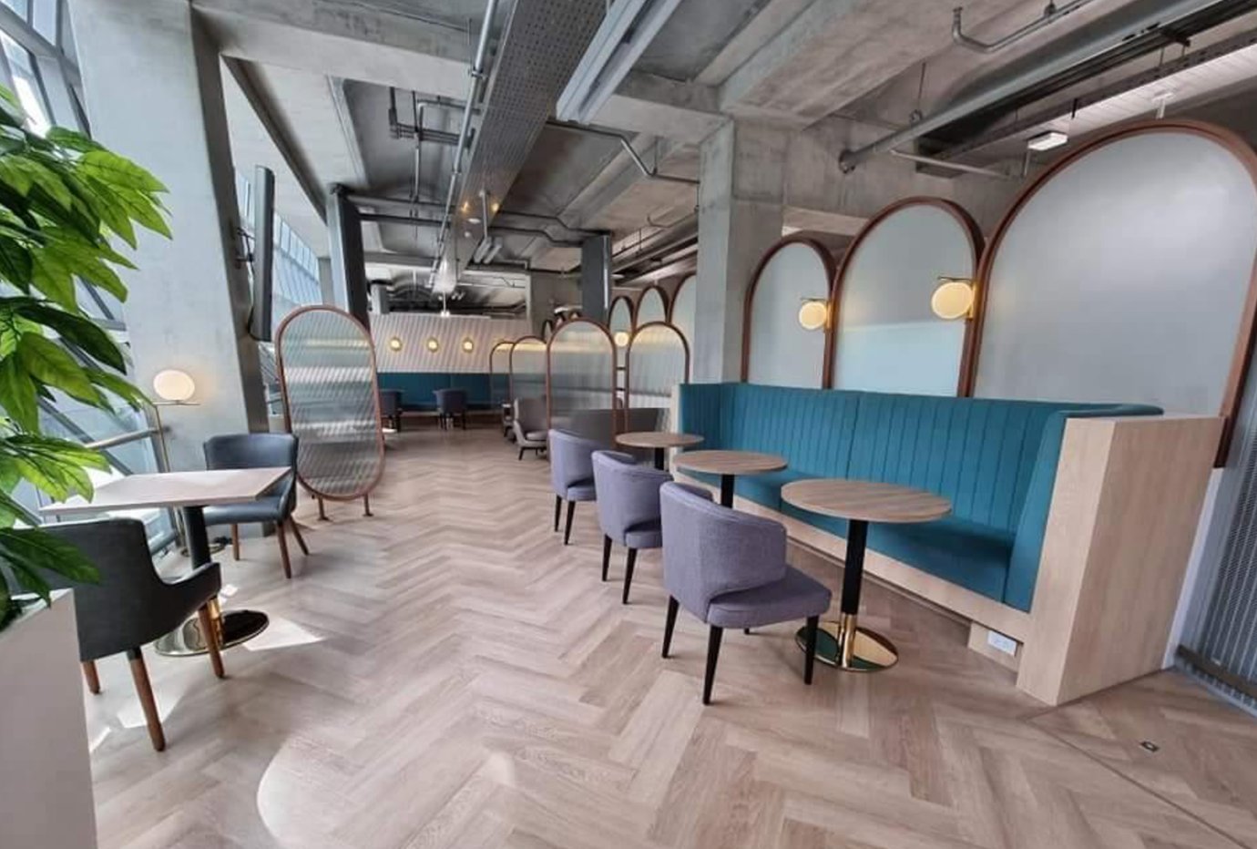 Miracle Lounge Domestic Concourse D at Bangkok Suvarnabhumi Airport featuring modern design, booth seating, and relaxed private workspaces. Miracle Lounge Domestic Concourse D at Bangkok Suvarnabhumi Airport featuring modern design, booth seating, and relaxed private workspaces.