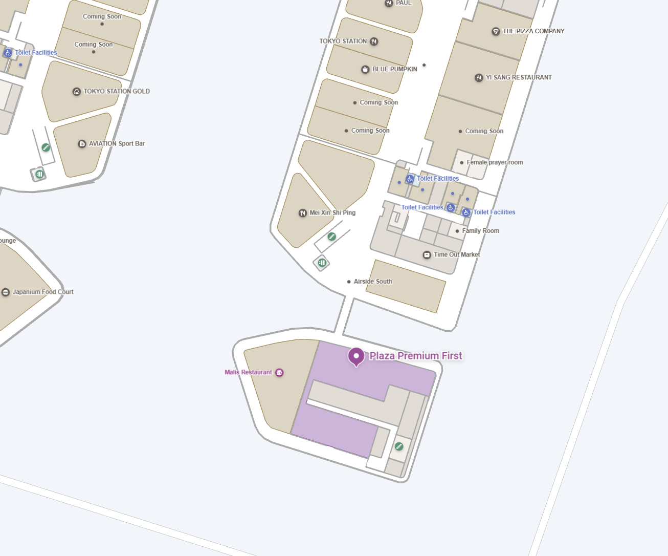 Plaza Premium First Lounge Location Map