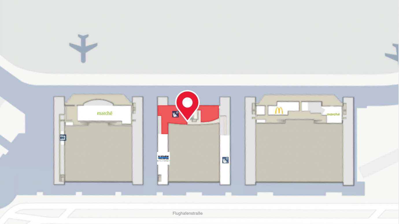 Hamburg Airport Lounge location on airport map.