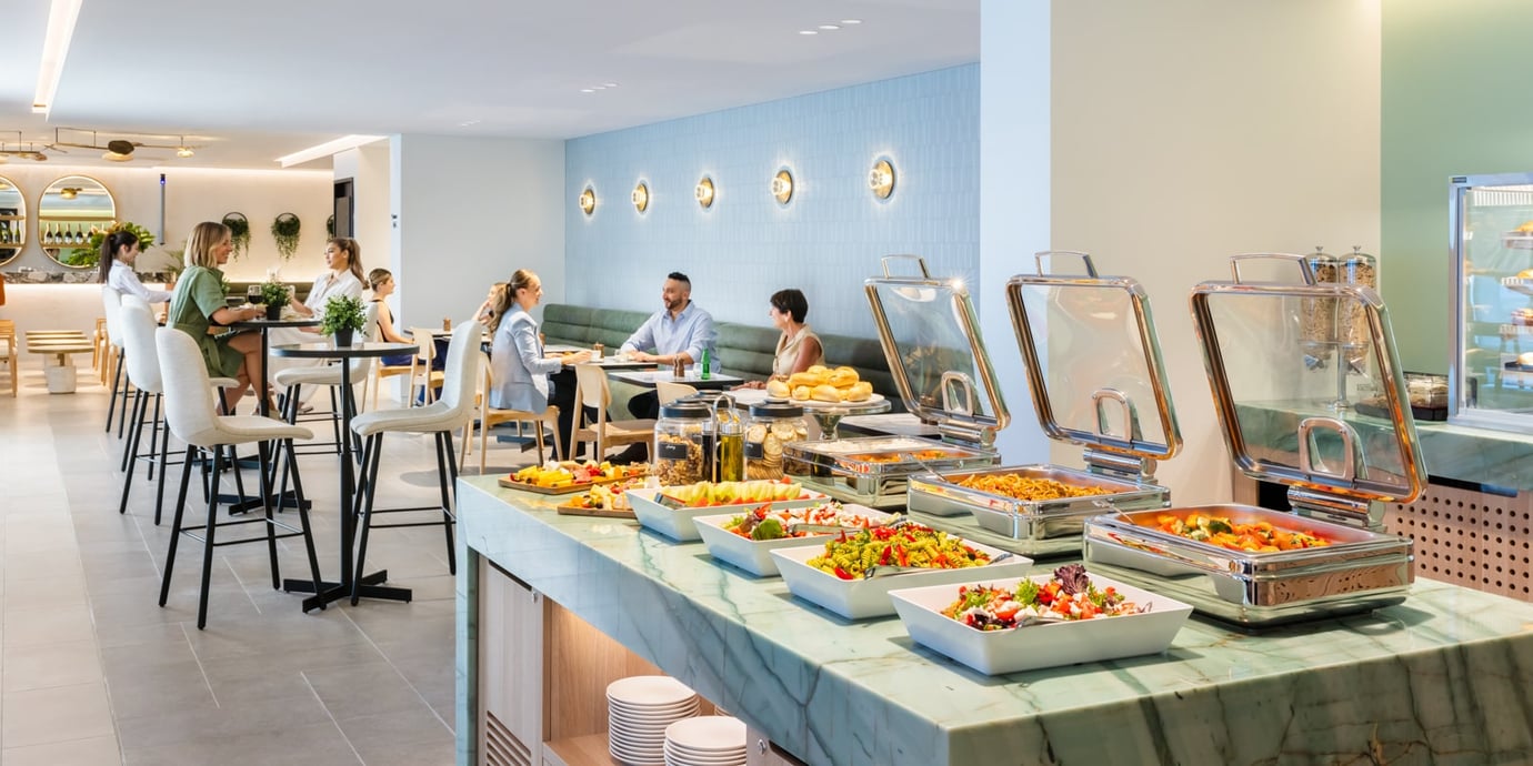 Buffet at the Plaza Premium Lounge in Adelaide International Terminal