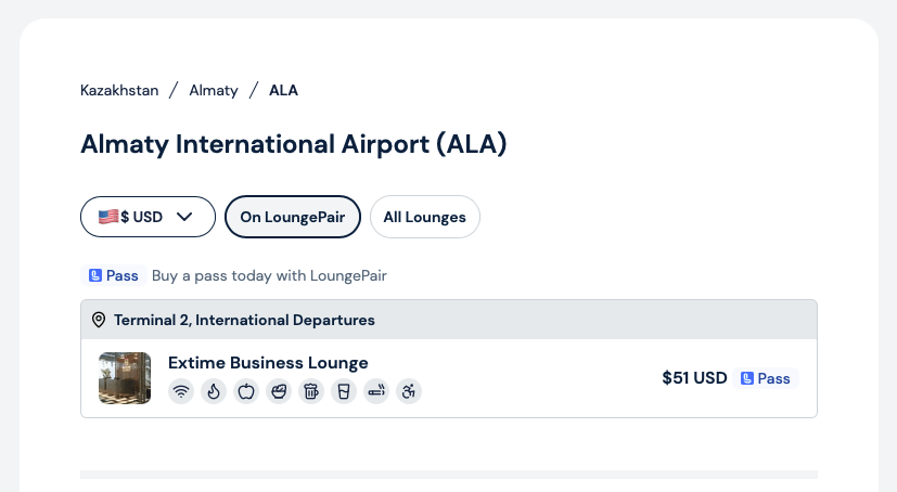 Select your preferred lounge