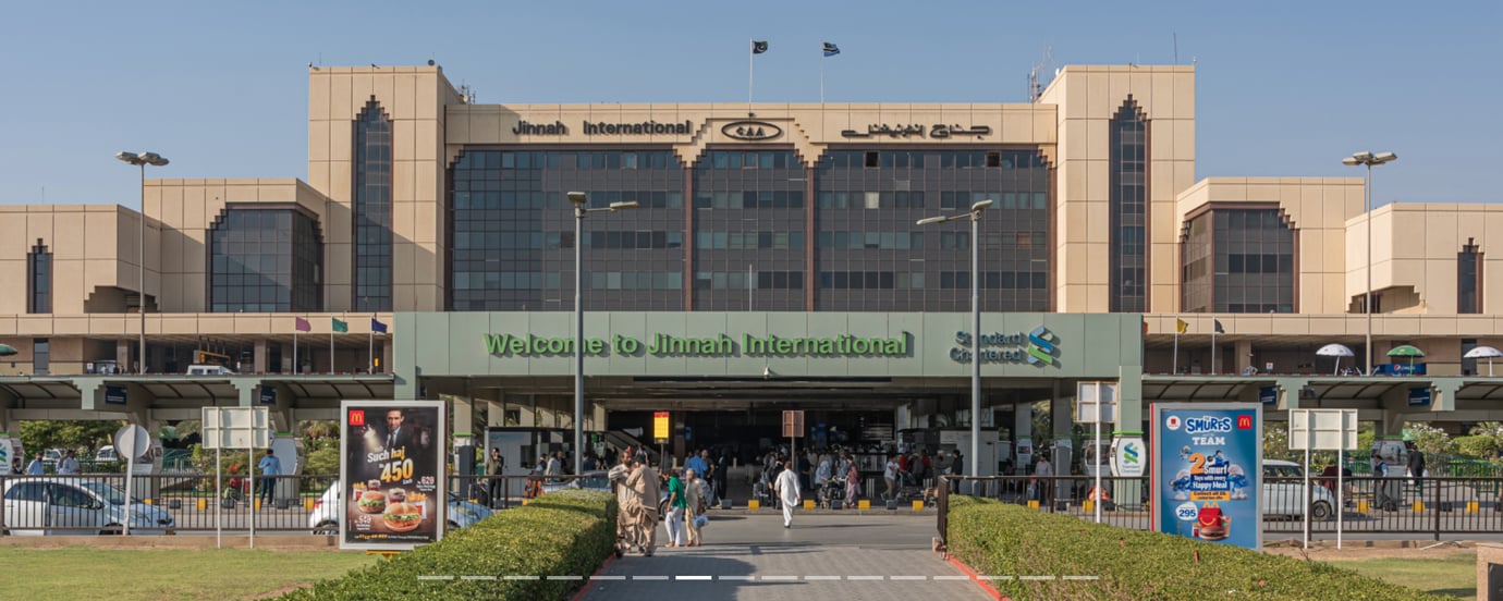 Exterior image of Jinnah International Airport