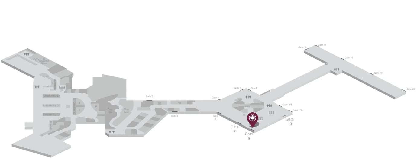 Map of Melbourne Airport location of the Plaza Premium Lounge