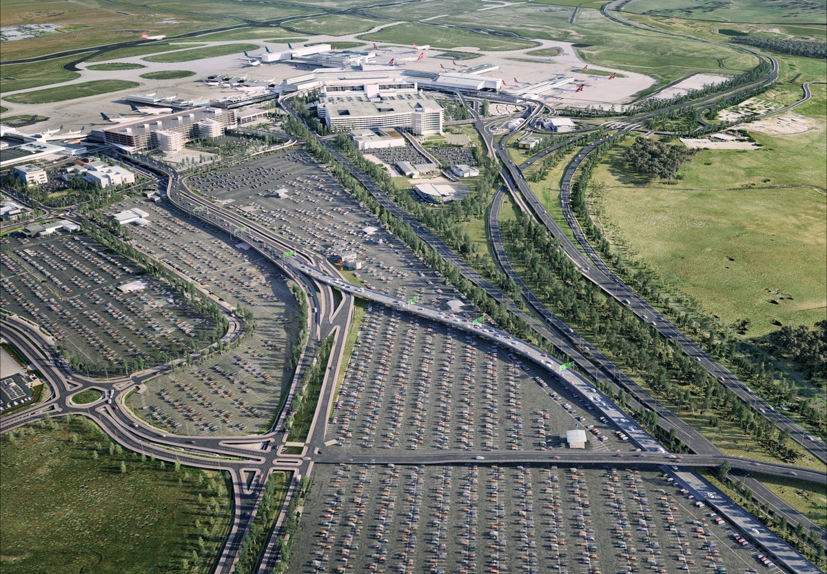 Aerial view of Melbourne Tullamarine Airport