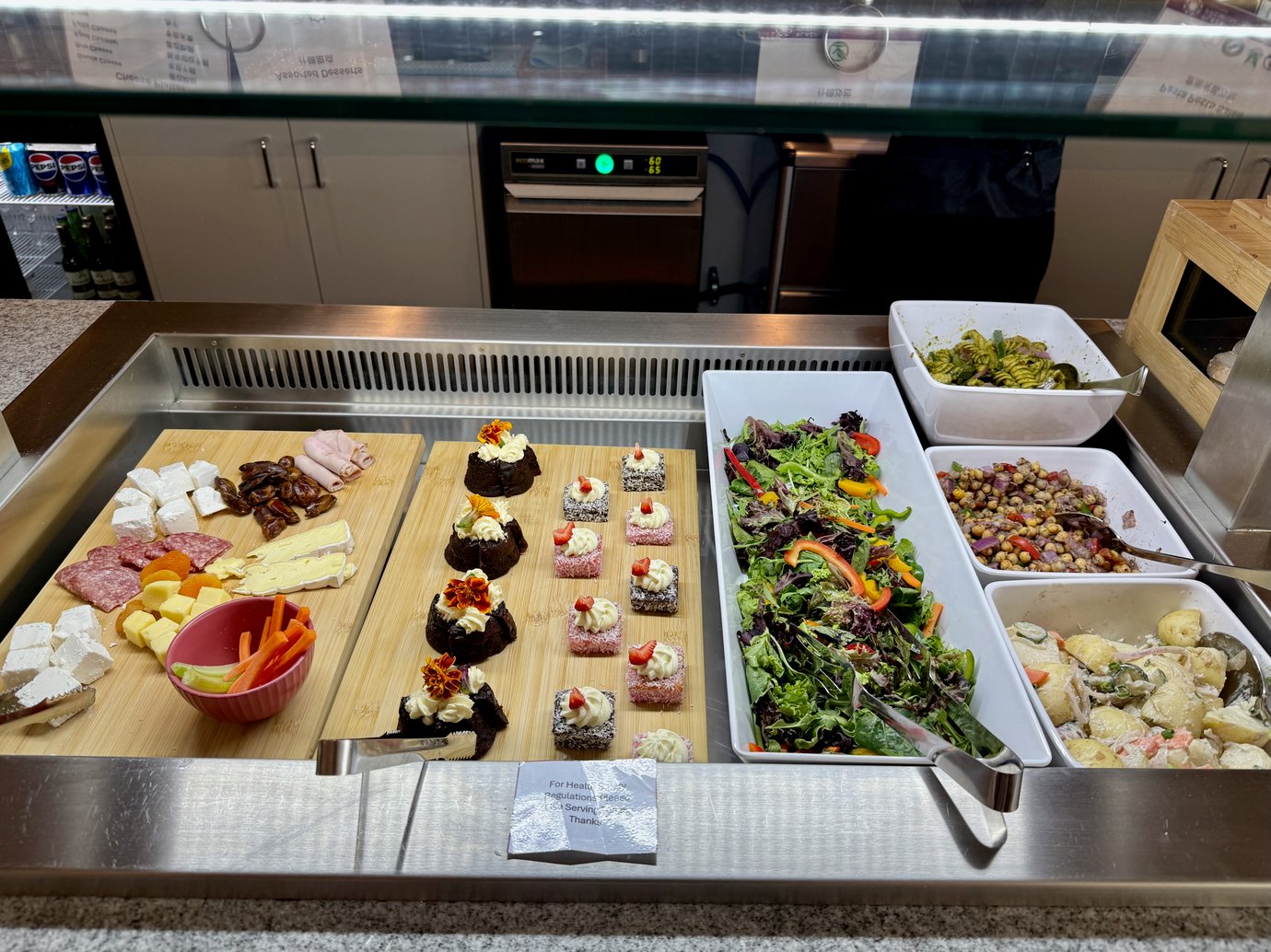 Food at the Plaza Premium Domestic Lounge Adelaide