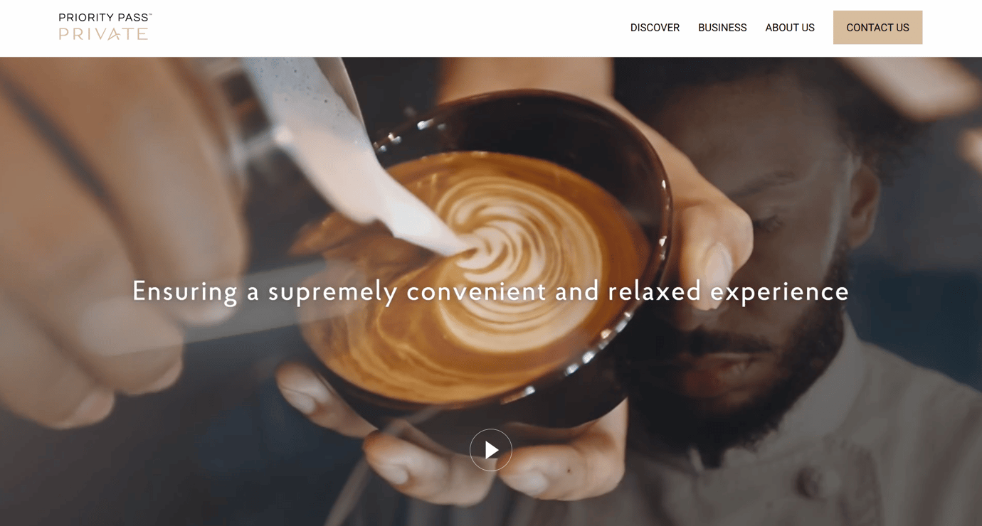 Screenshot of Priority Pass Private Website