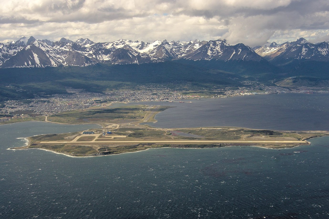 Aerial image of Ushuaia-Malvinas Argentinas International Airport.